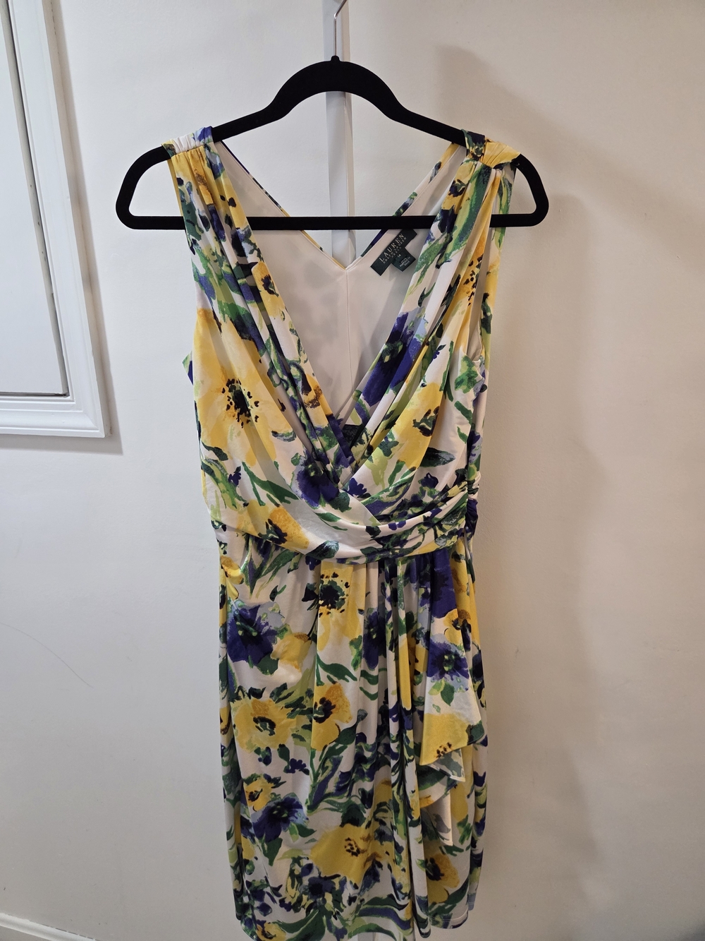 Lauren Ralph Lauren Yellow & Purple Floral Midi Dress